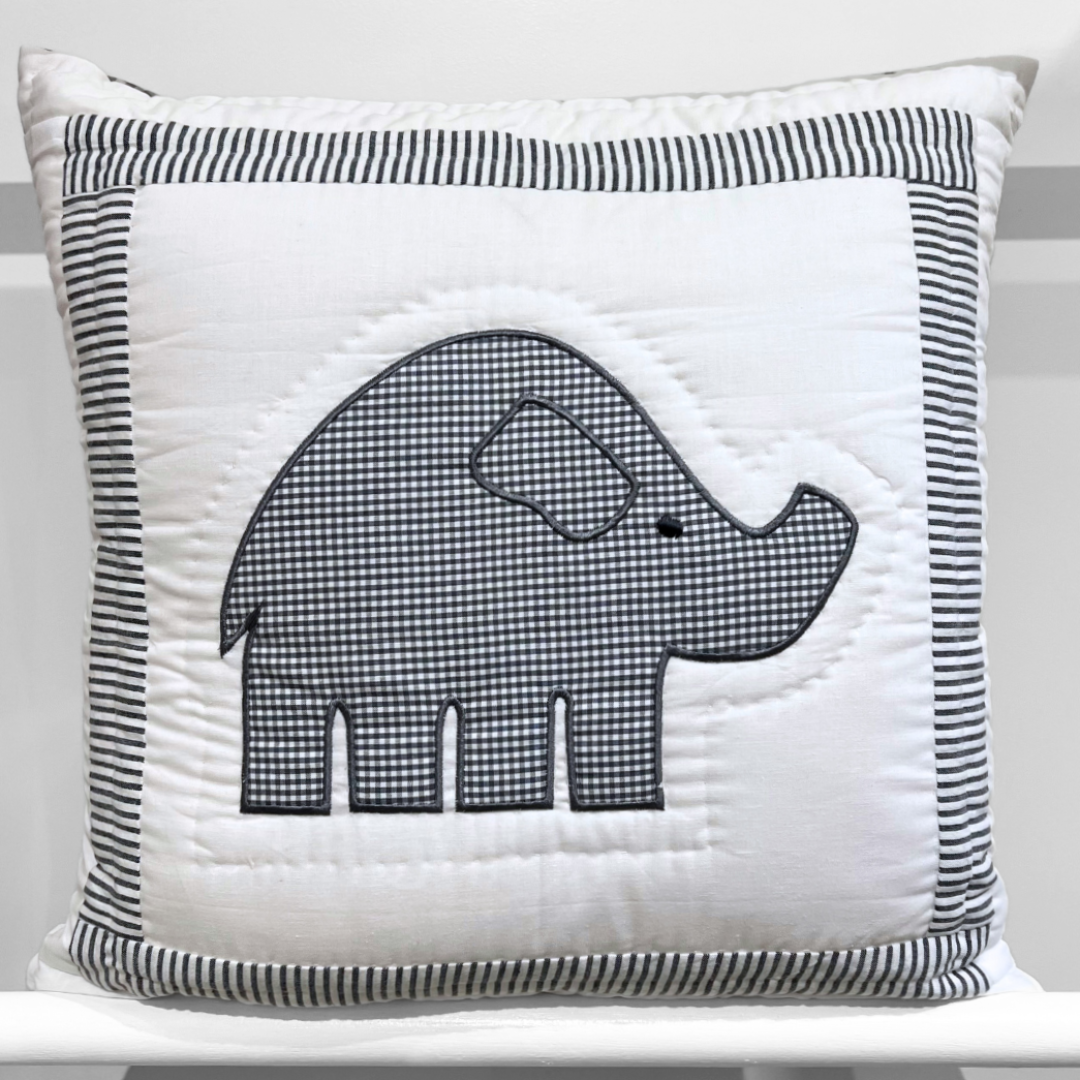 Quilted Cushion Cover - Elephant