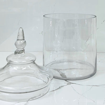 Glass Cylinder Jar with Lid