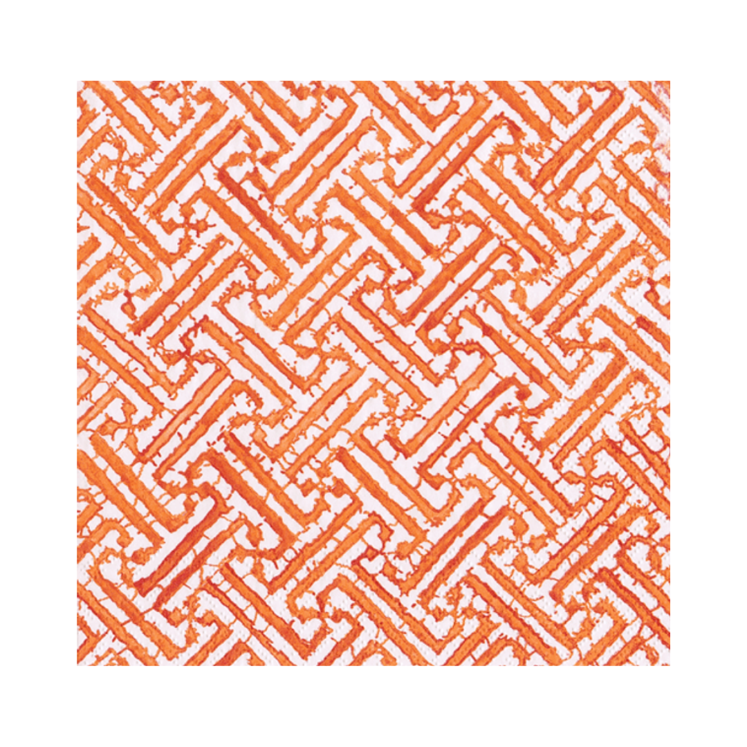 Lunch/Dinner Serviette - Orange Fretwork