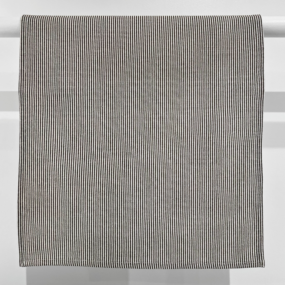 Cotton Fine Stripe Placemat - Charcoal