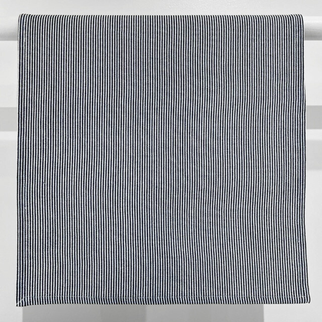 Cotton Fine Stripe Placemat - Navy