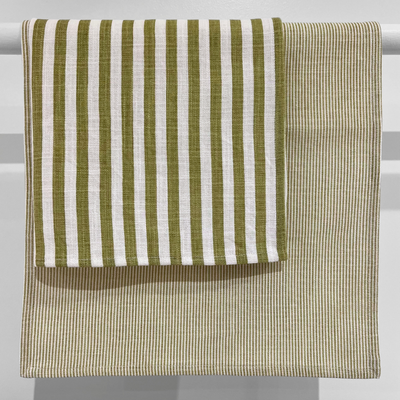 Cotton Fine Stripe Placemat - Chartreuse