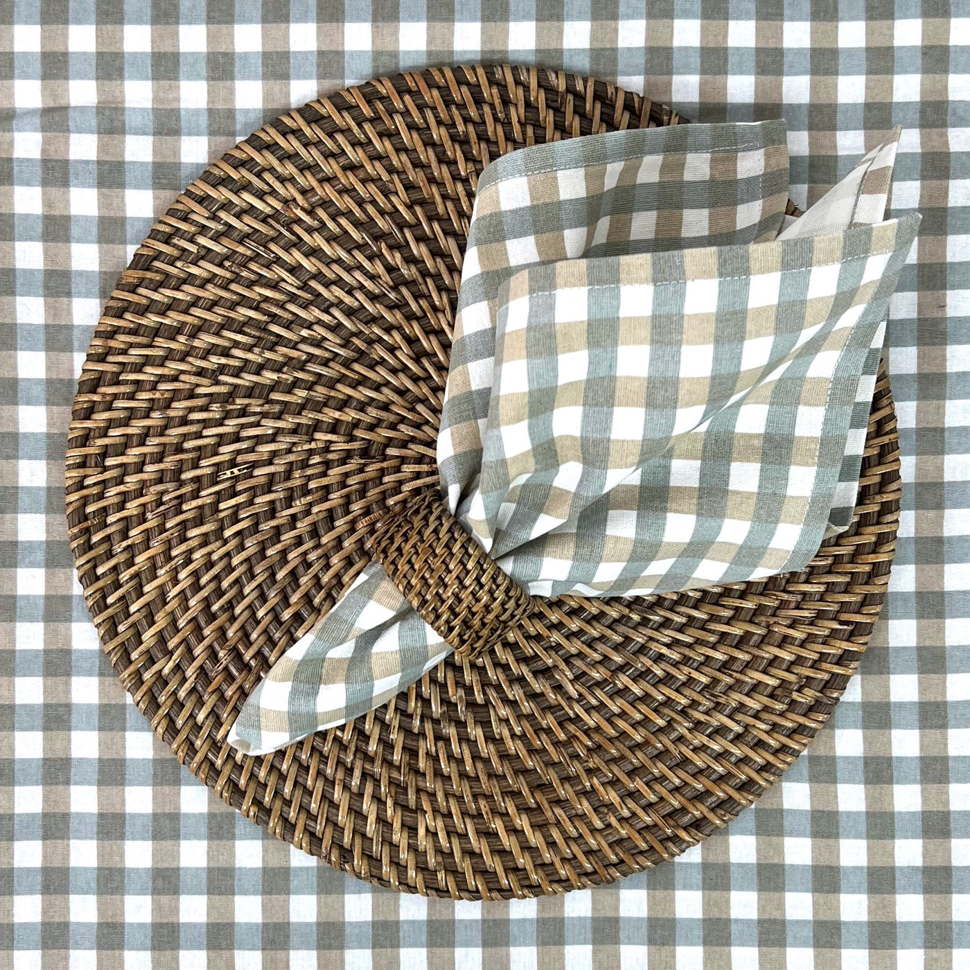 Beige & Grey Check Napkin