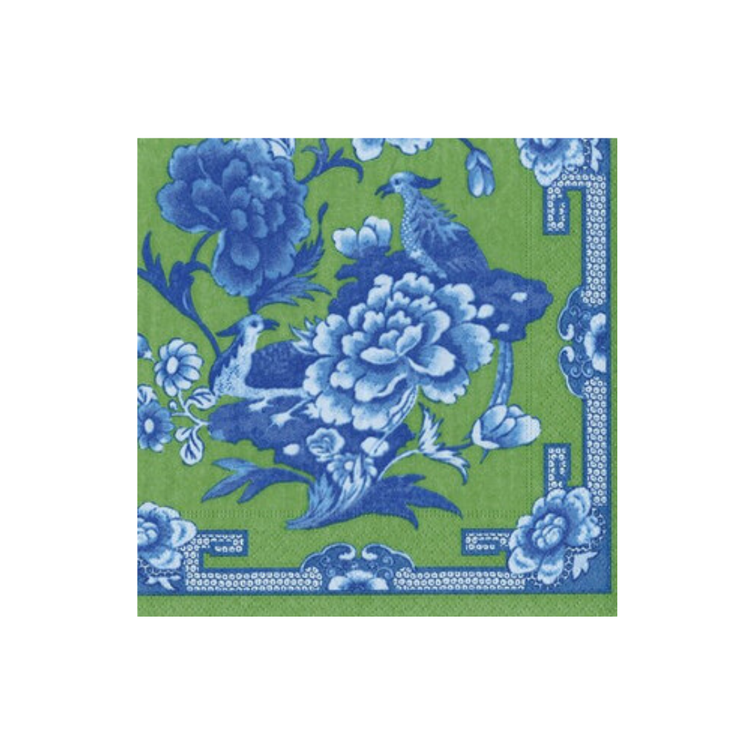 Cocktail Serviette - Green & Blue Plate