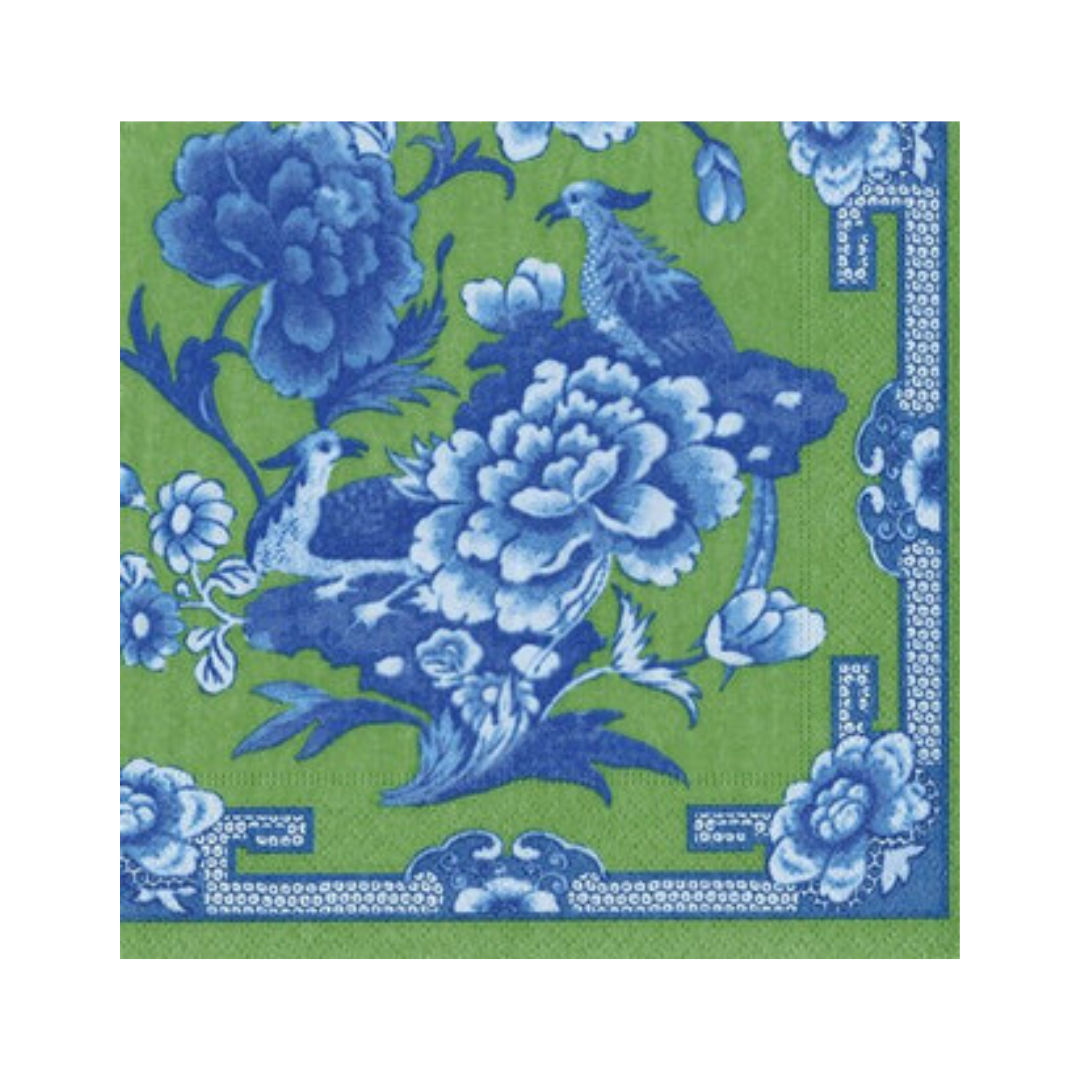 Lunch/Dinner Serviette - Green & Blue Plate