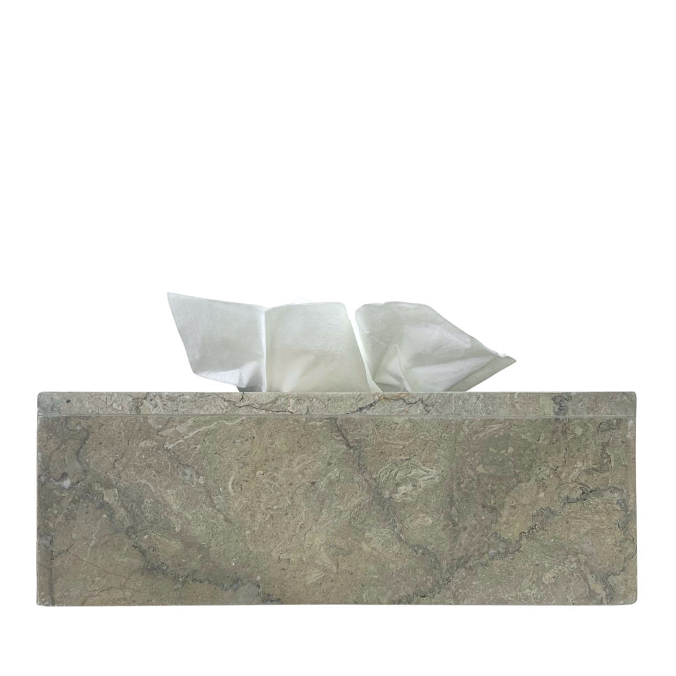 Stone Rectangle Tissue Box - Grey (Instore only)