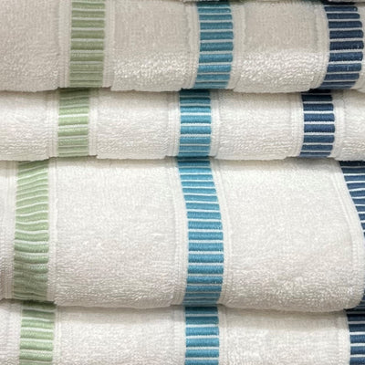 Guest Towel - Green & Blue Stripe