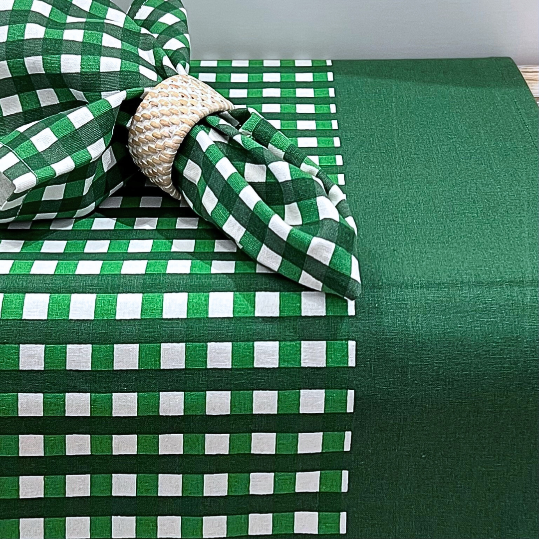 Check Tablecloth - Green & Light Green