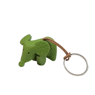 Leather Keyring - Lime Green Mouse