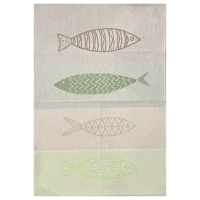 Tea Towel - Green Sardine Jacquard