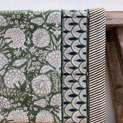 Block Print Napkin - Floral Sage Green