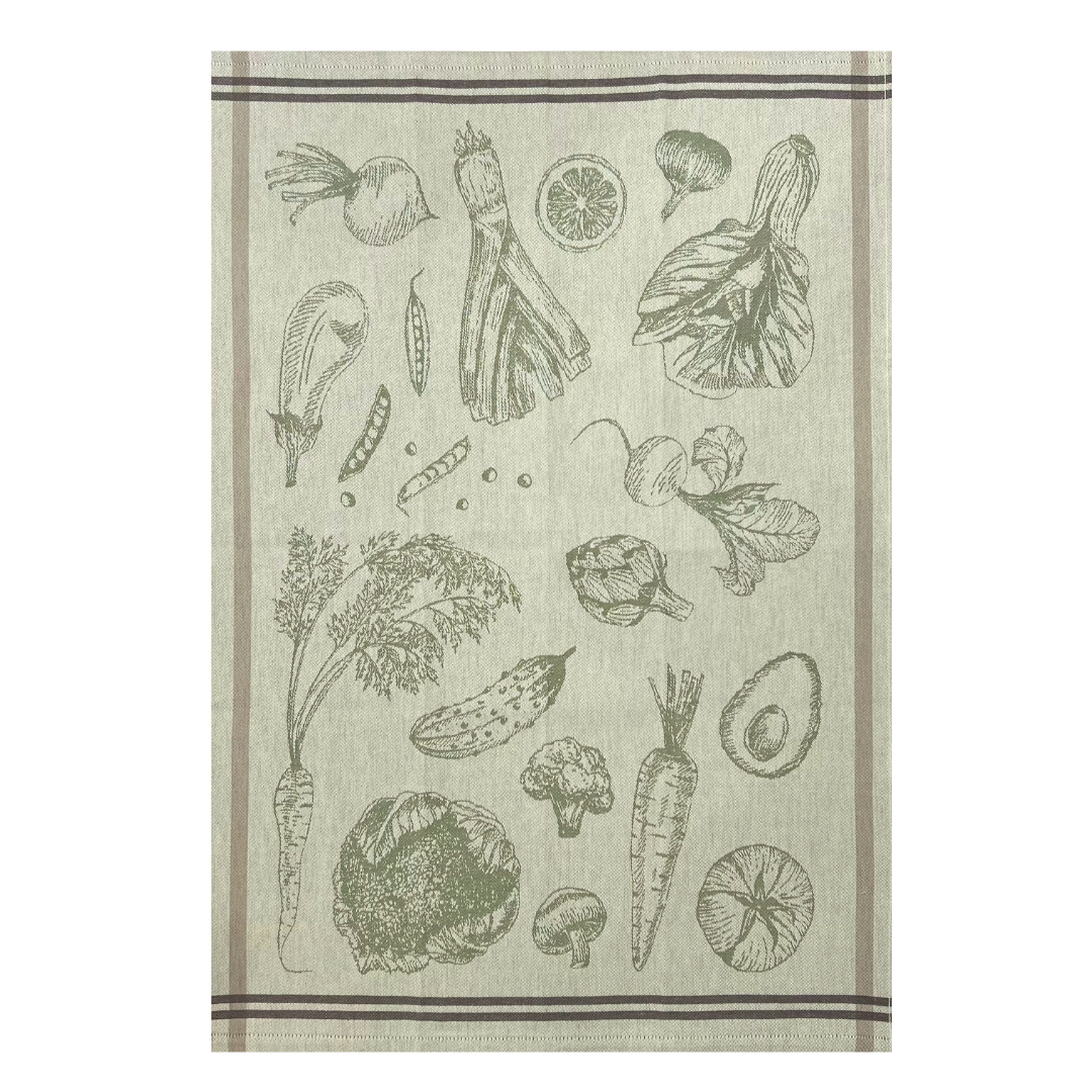 Tea Towel - Green Vegetable Jacquard
