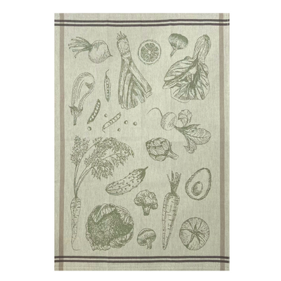 Tea Towel - Green Vegetable Jacquard