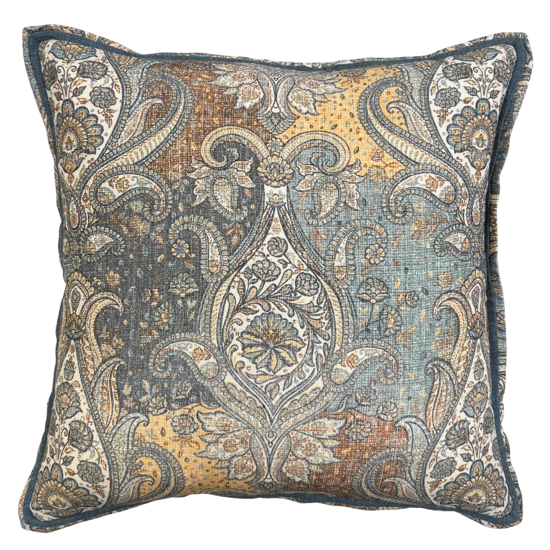 Paisley Cushion - Grey Multi