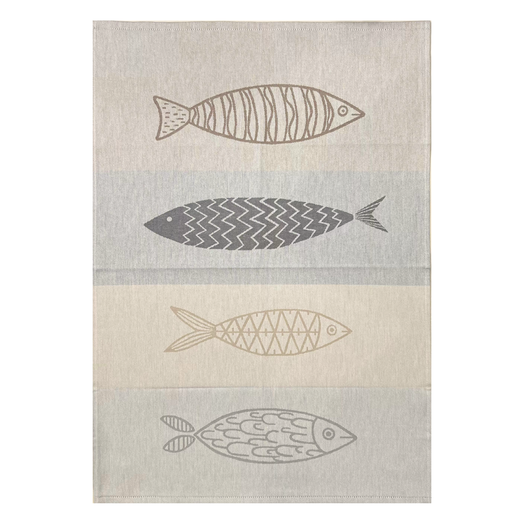 Tea Towel - Beige Sardine Jacquard