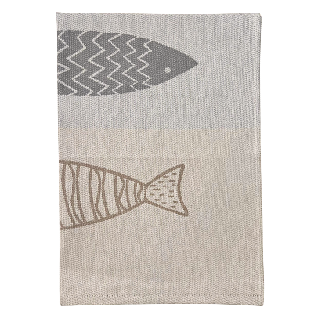 Tea Towel - Beige Sardine Jacquard