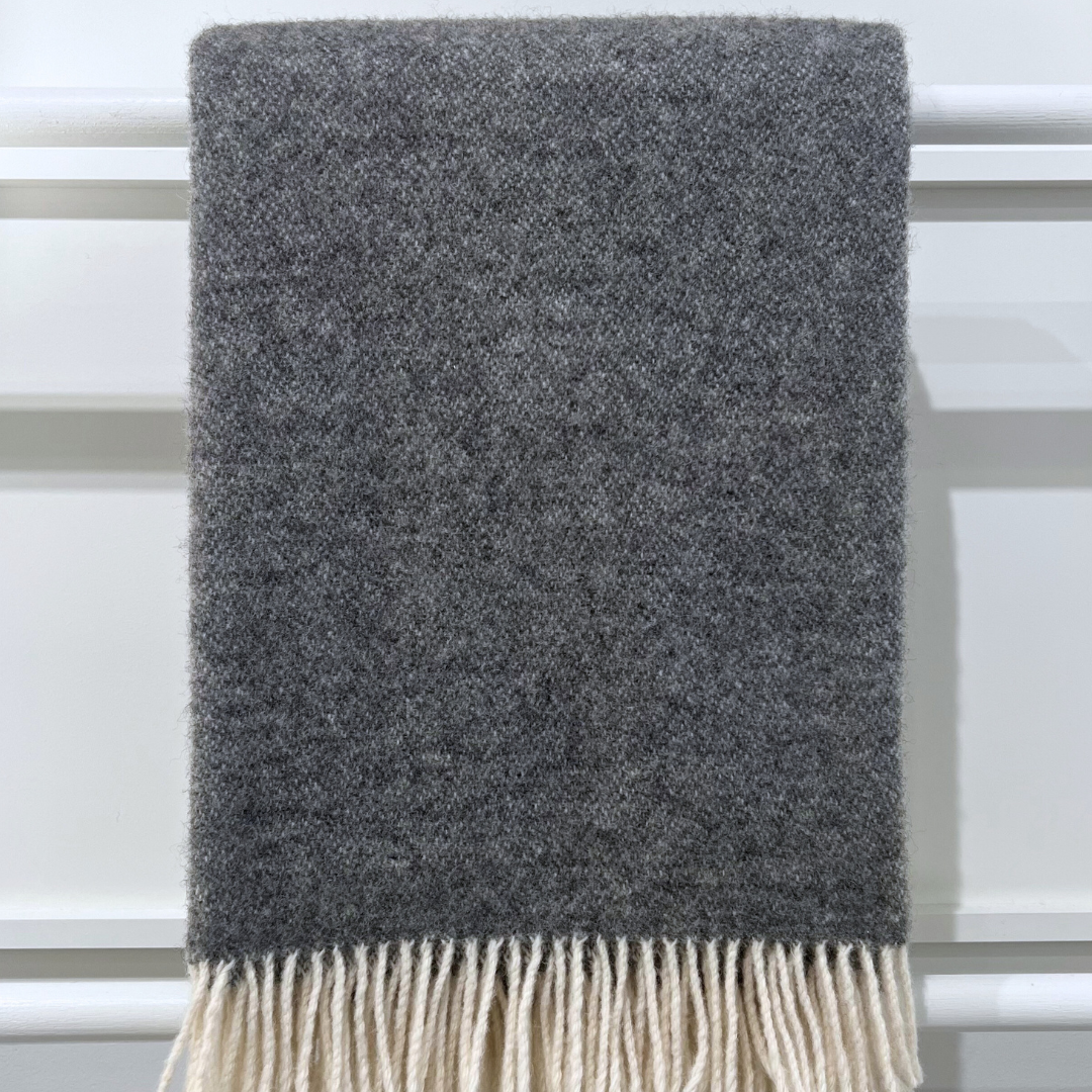 Pure Wool Throw - Grey