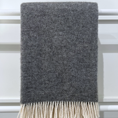 Pure Wool Throw - Grey