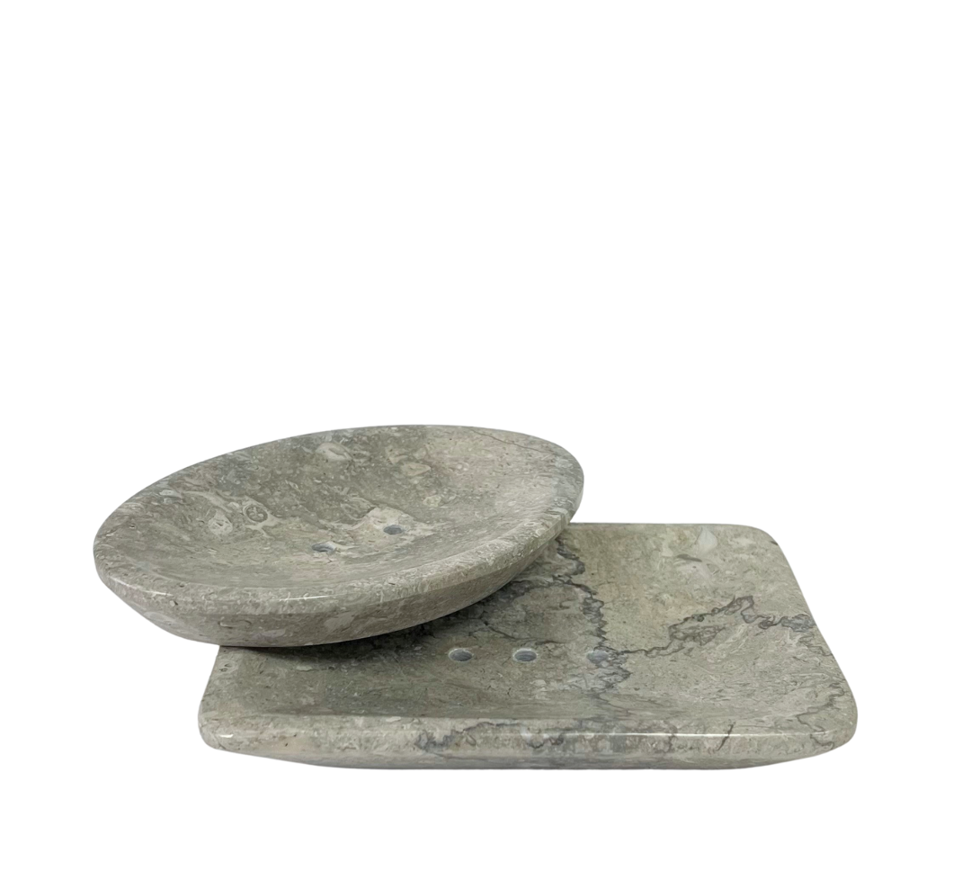 Stone Oval Soap Dish - Grey