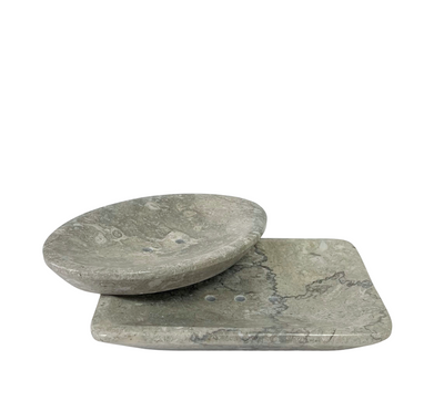 Stone Oval Soap Dish - Grey (Instore only)