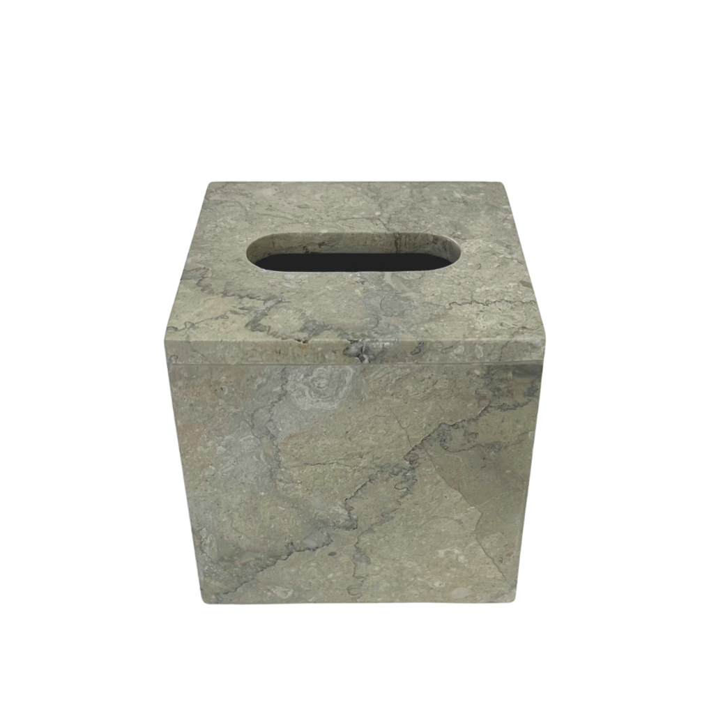 Stone Square Tissue Box - Grey (Instore only)