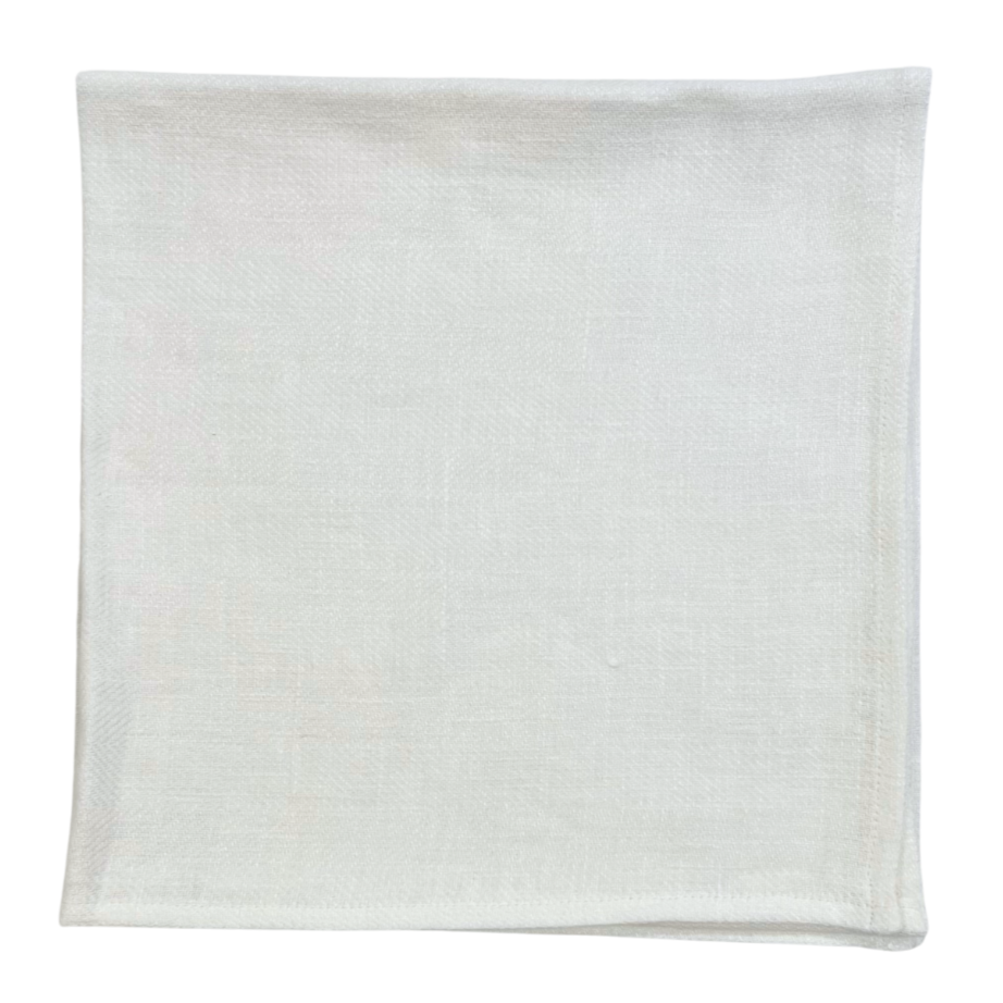 Herringbone Linen Napkin - White