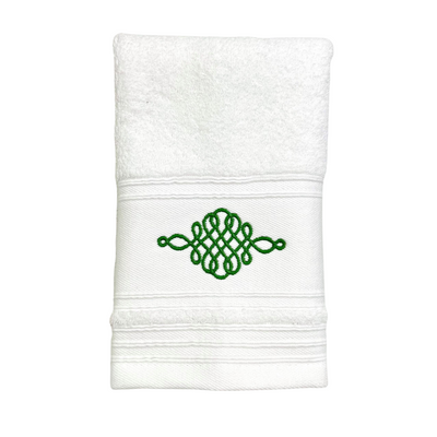 Hand Towel - Green Monogram