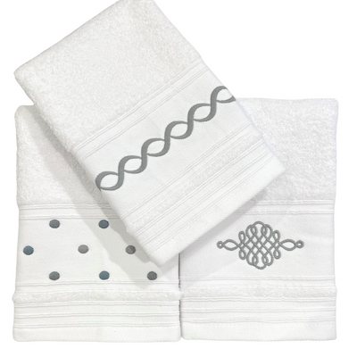 Hand Towel - Grey Monogram