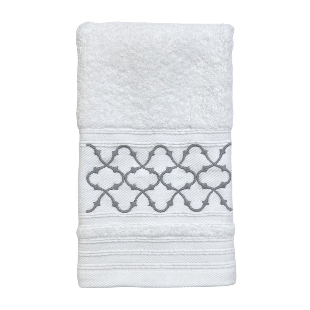 Hand Towel - Grey Trellis