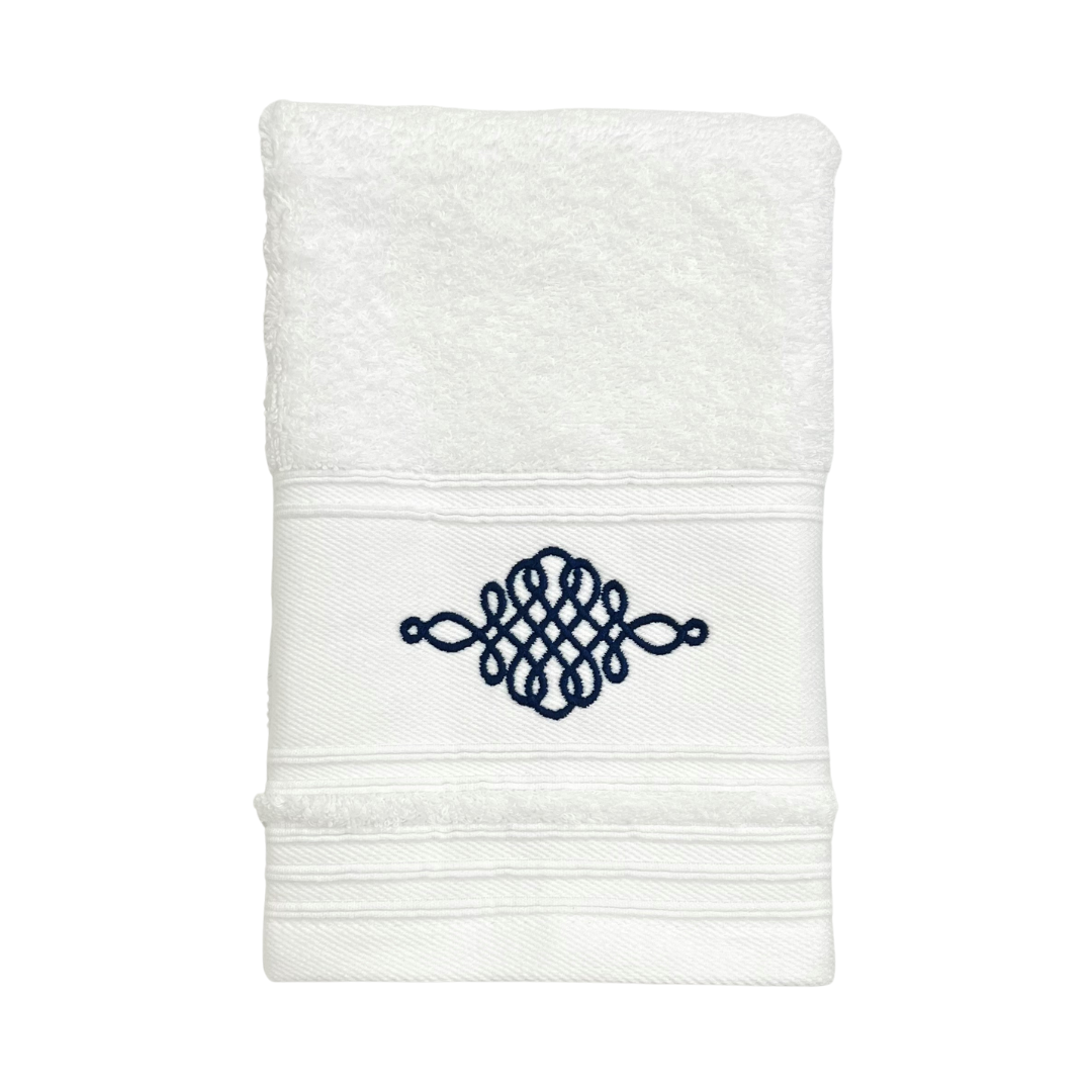 Hand Towel - Navy Monogram