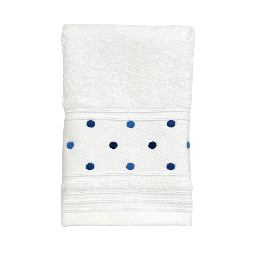 Hand Towel - Navy Dot