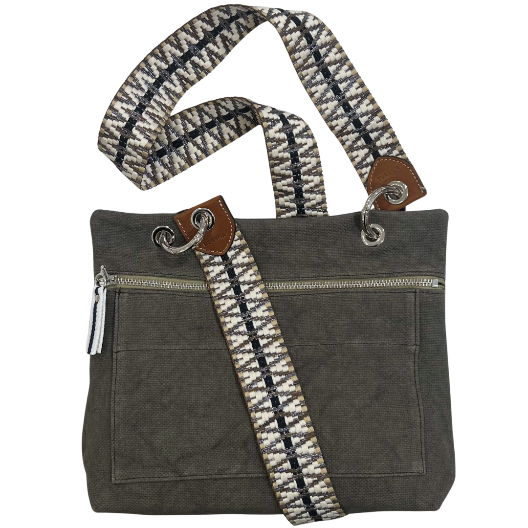 Canvas Cross Body Bag - Khaki