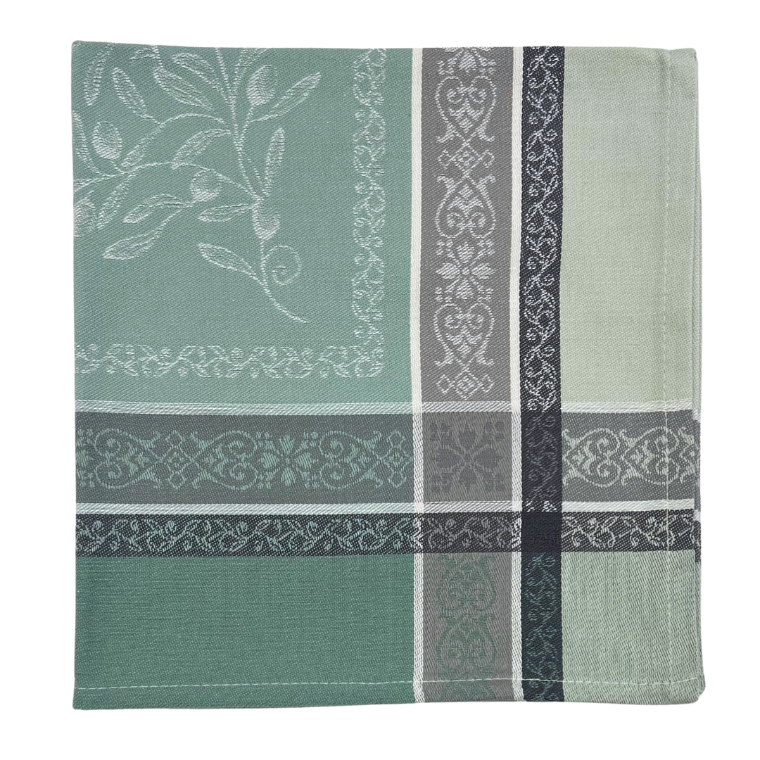 Cotton Jacquard Napkin - Olive Sage & Grey