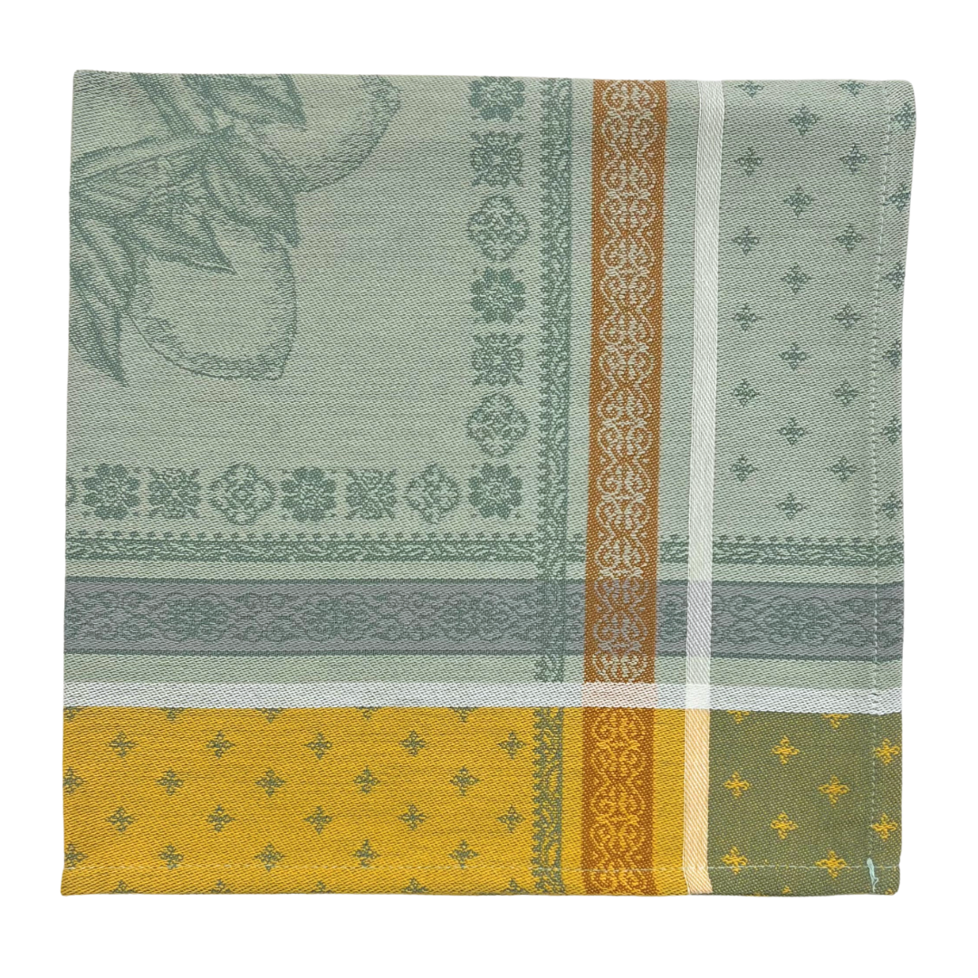 Cotton Jacquard Napkin - Cedrat Sage & Yellow