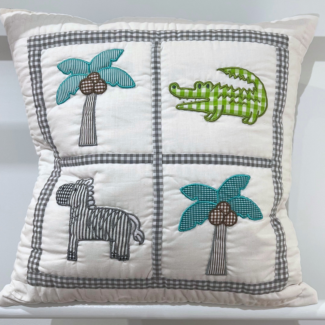 Quilted Cushion Cover - Jungle Cushion #1