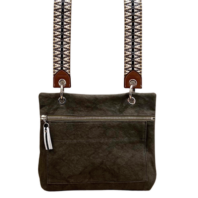 Canvas Cross Body Bag - Khaki