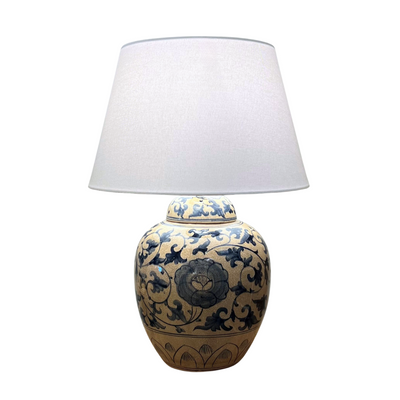 Ceramic Lamp Base - Floral Medium #1 (available in-store only)