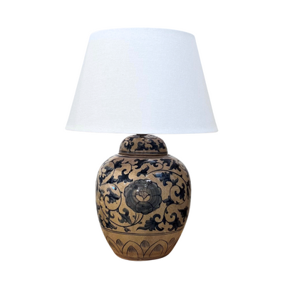 Ceramic Lamp Base - Floral Medium #1 (available in-store only)
