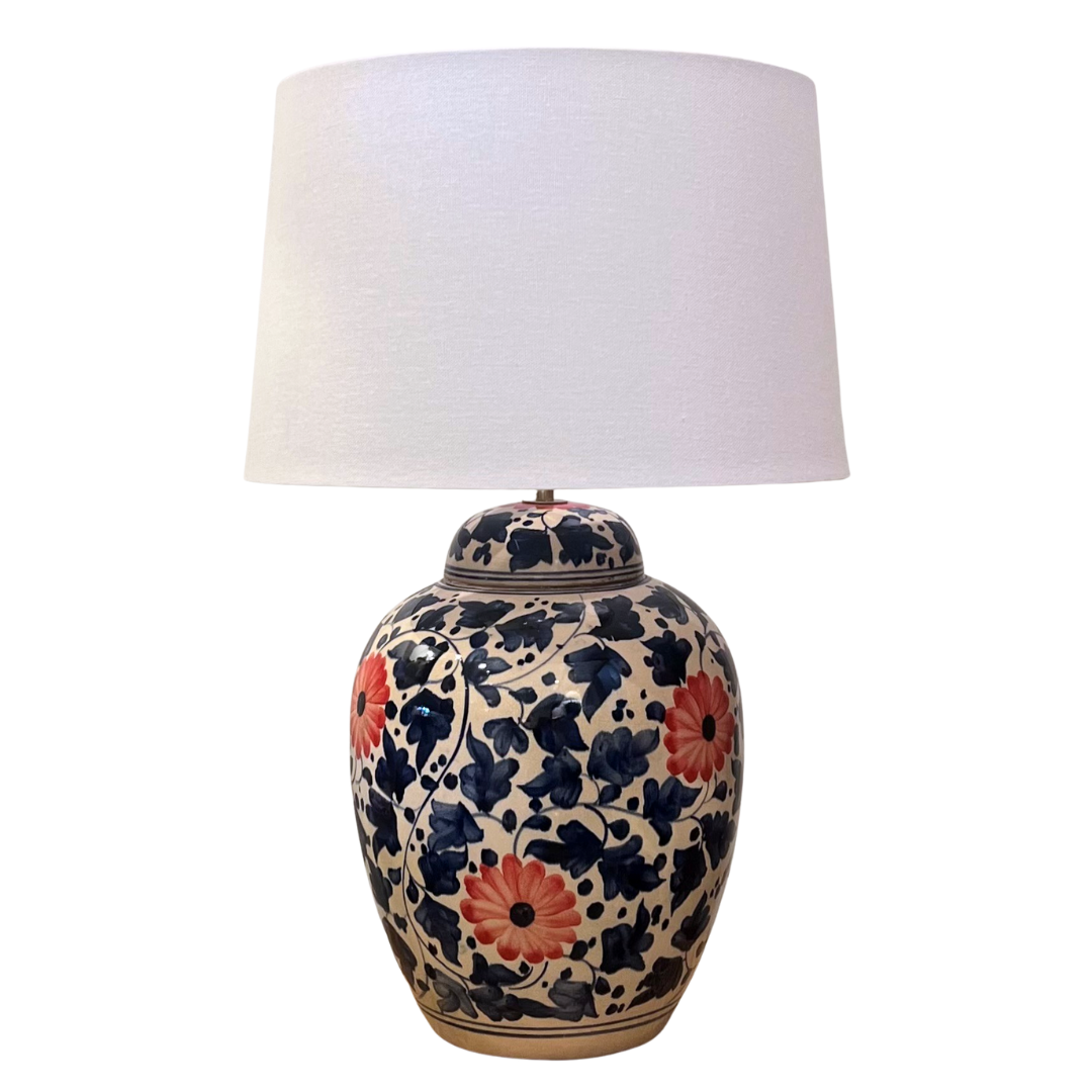 Ceramic Lamp Base - Floral Large #3 (available in-store only)