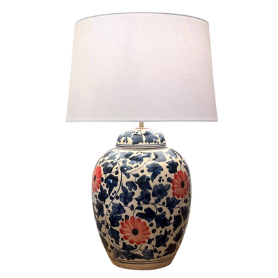 Ceramic Lamp Base - Floral Large #3 (available in-store only)