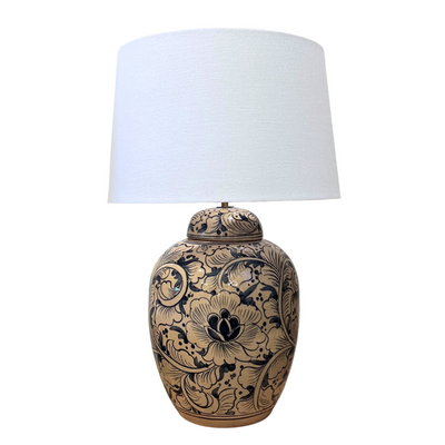 Ceramic Lamp Base - Floral Large #1 (available in-store only)