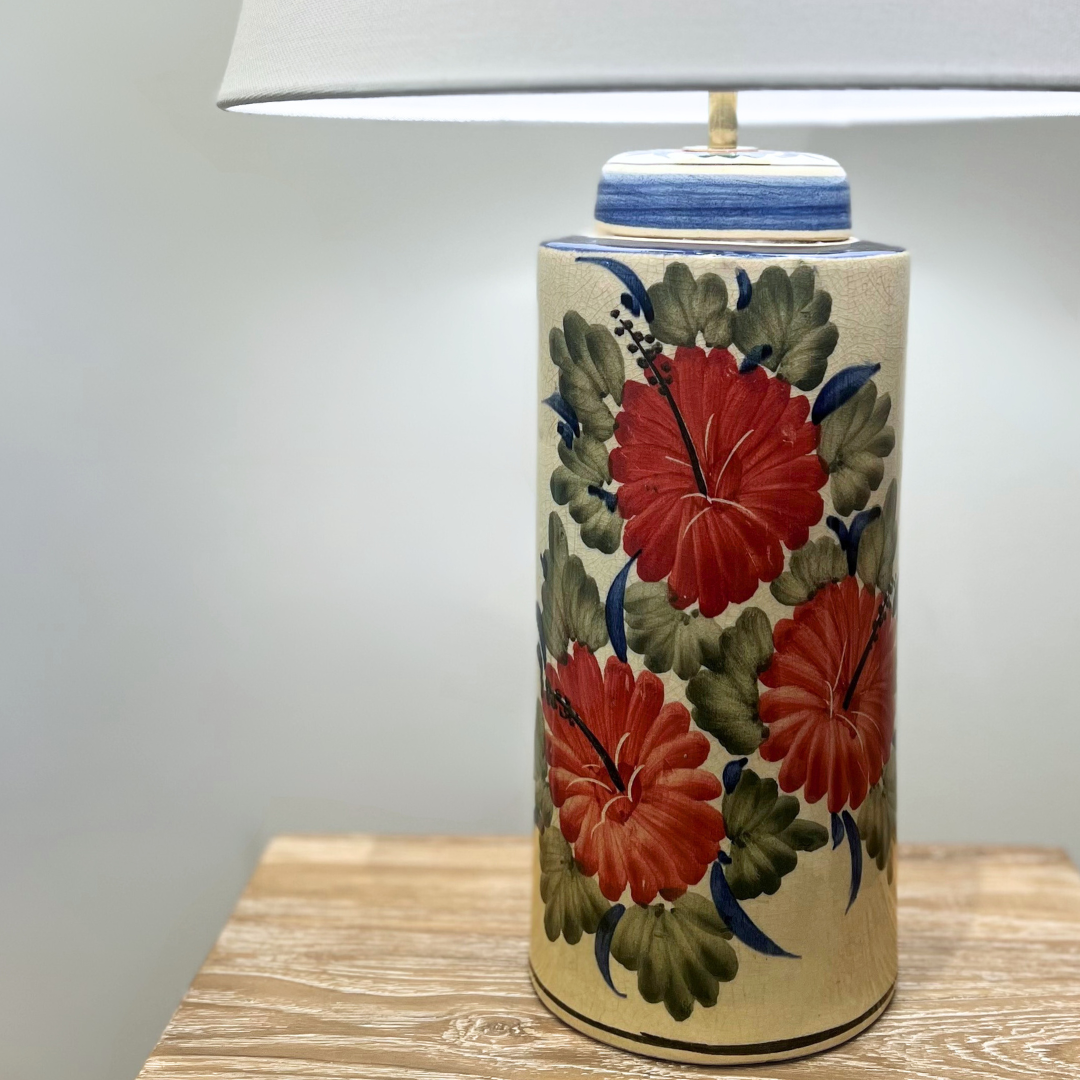 Ceramic Lamp Base - Floral Straight #5 (available in-store Only)