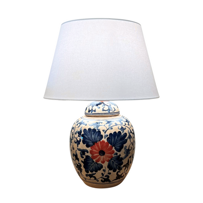 Ceramic Lamp Base - Floral Small #1 (available in-store only)