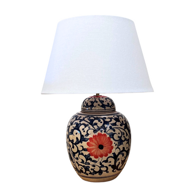 Ceramic Lamp Base - Floral Small #2 (available in-store only)