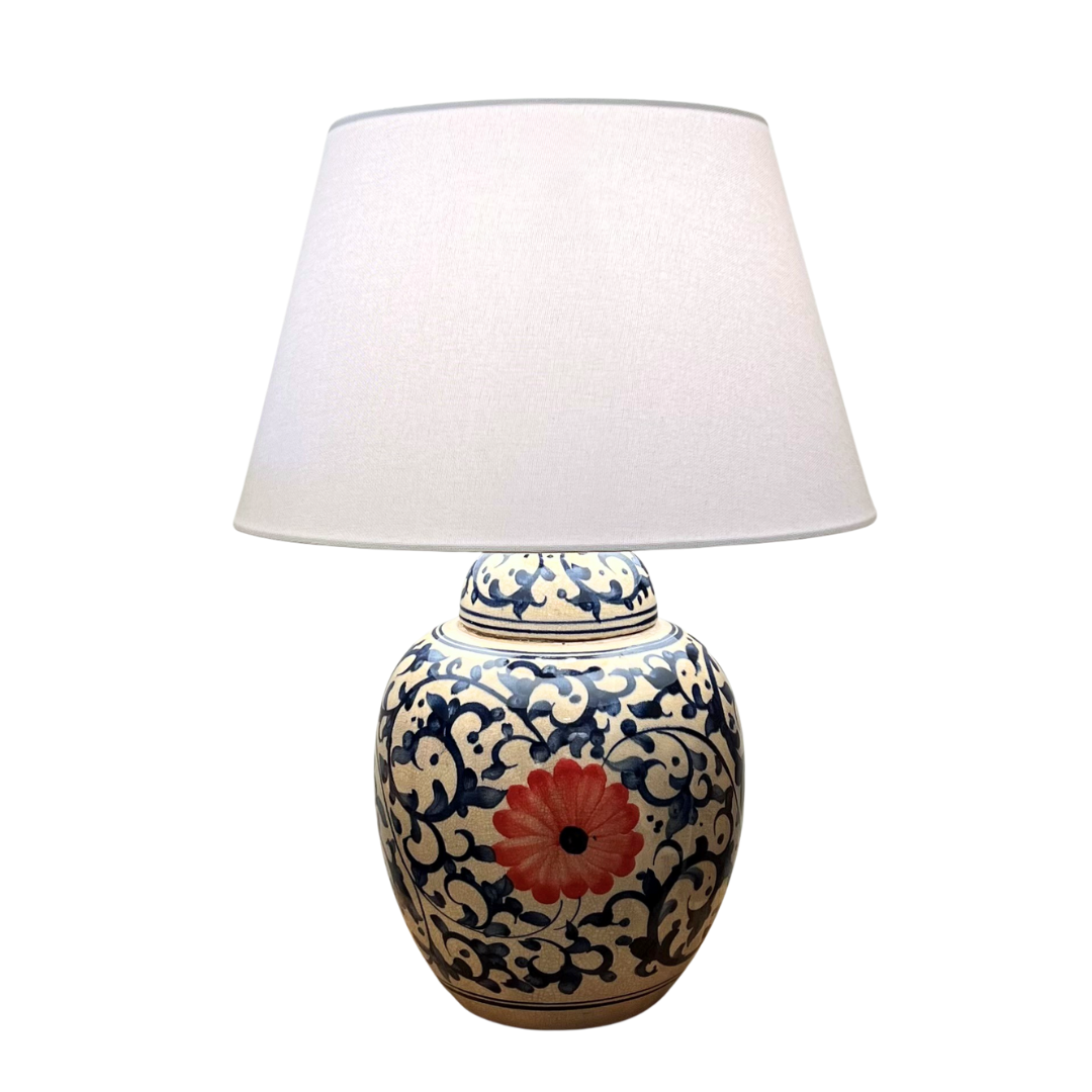 Ceramic Lamp Base - Floral Small #2 (available in-store only)
