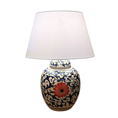 Ceramic Lamp Base - Floral Small #2 (available in-store only)