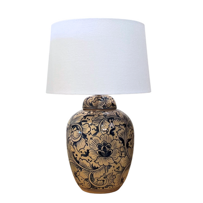 Ceramic Lamp Base - Floral Large #2 (available in-store only)