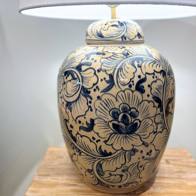 Ceramic Lamp Base - Floral Large #2 (available in-store only)