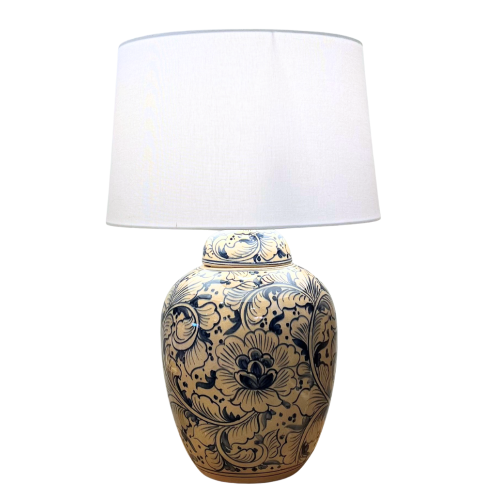 Ceramic Lamp Base - Floral Large #2 (available in-store only)