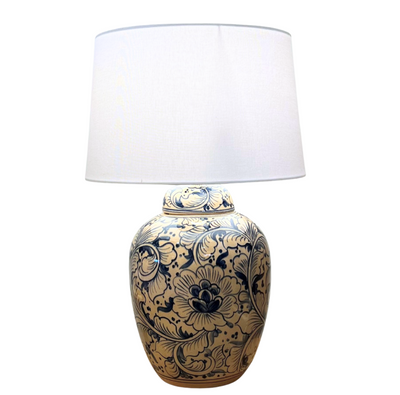 Ceramic Lamp Base - Floral Large #2 (available in-store only)